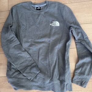The North Face Men's Crewneck Sweatshirt - Charcoal Gray with White Logo